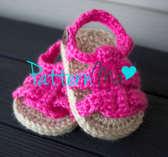 Crochet Baby Pattern Sandals 9 by PatternMa on Etsy