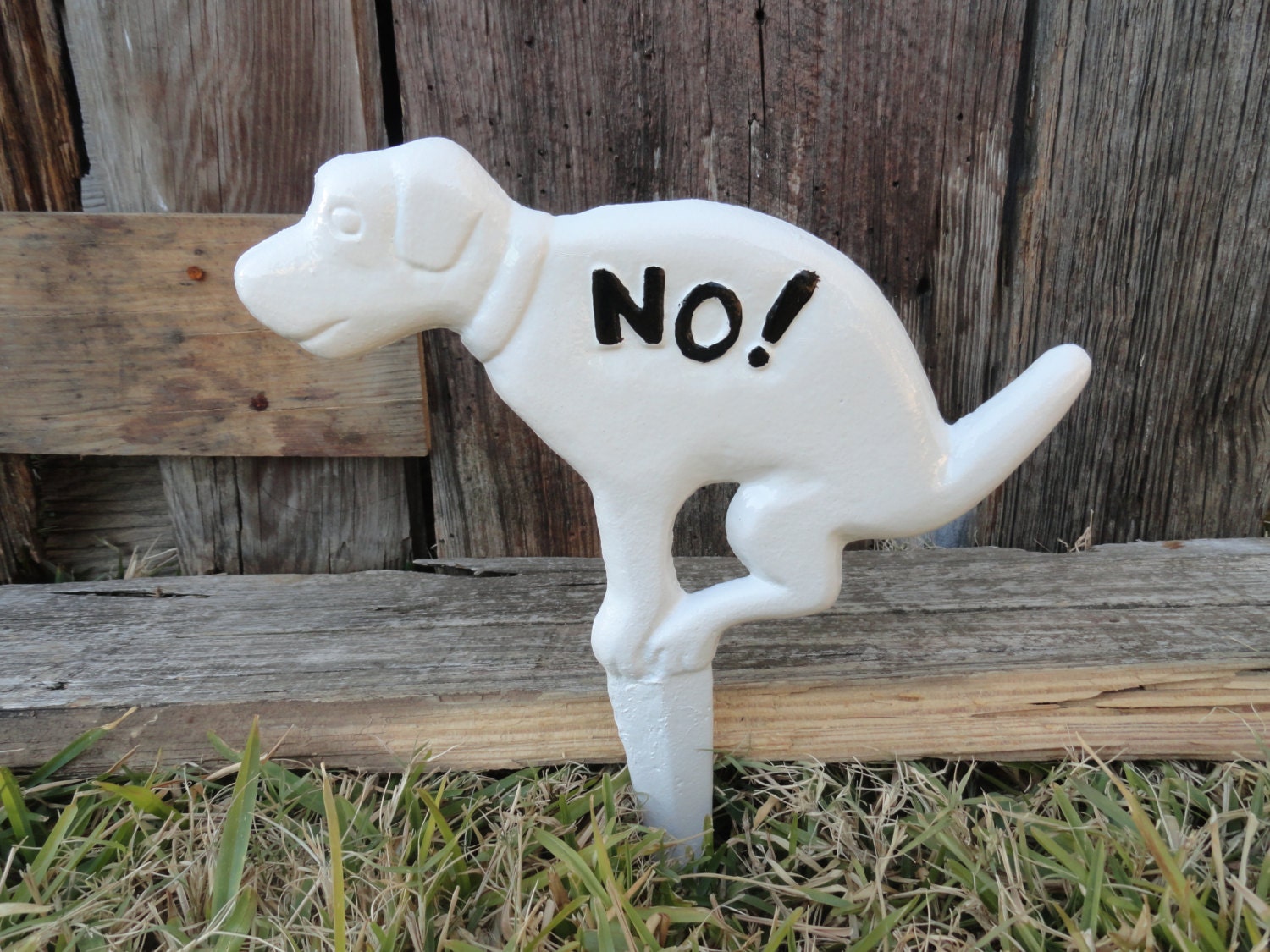 No Dog Poop/Metal Yard Sign/Cast Iron No Dog Pooping Sign/Yard