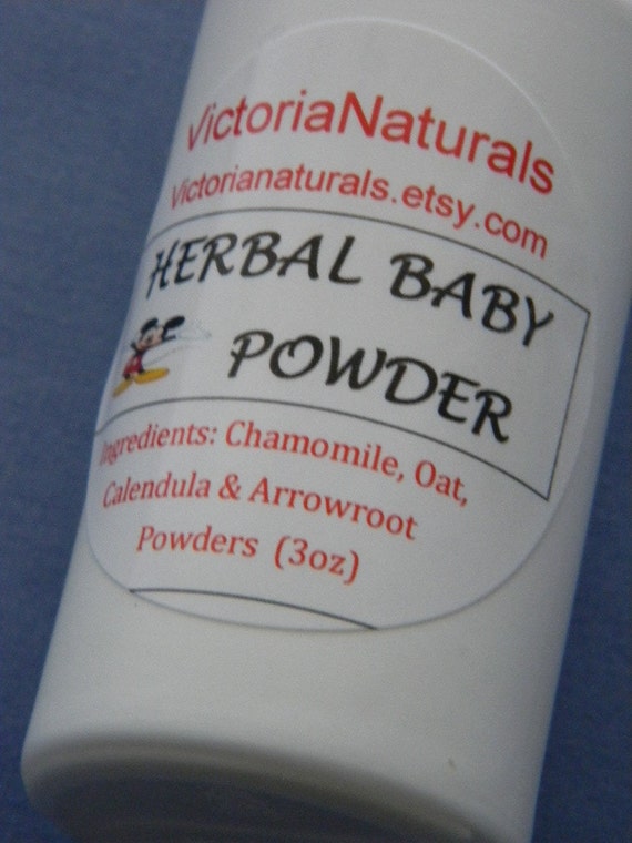 Organic Herbal Baby Powder Diaper rash by VictoriaNaturals