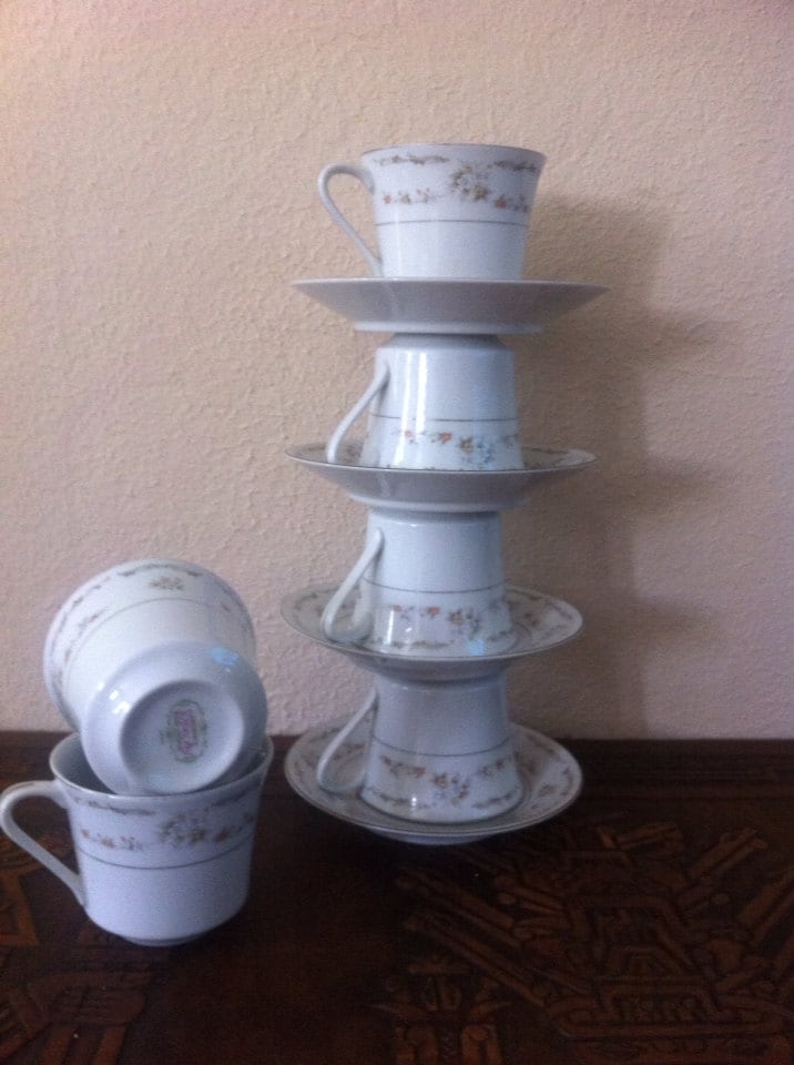 Vintage fine chine tea cup and saucer set, tea party set , tea set