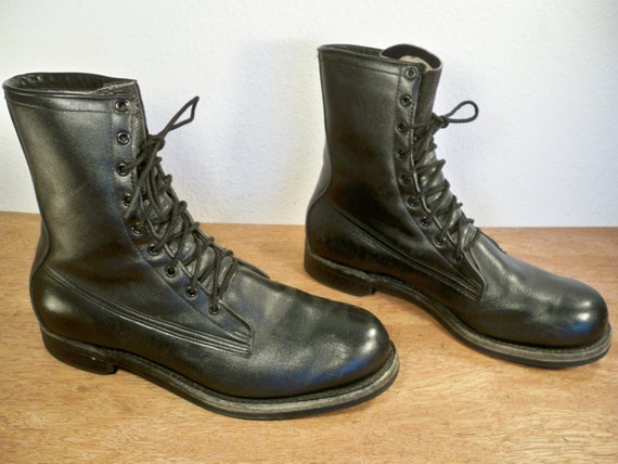 Vintage Vietnam War Era Combat Black Leather Military by Joeymest