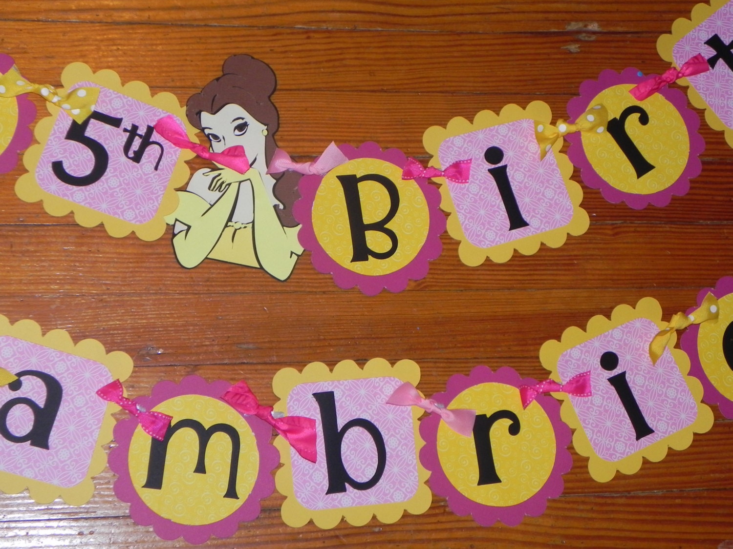 Beauty and the Beast Birthday Banner Belle Birthday Banner