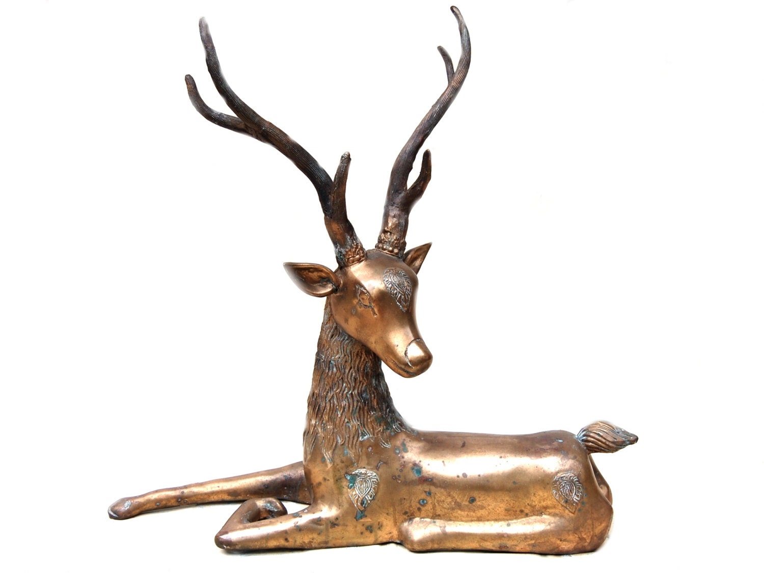 Vintage GIANT Large Brass Deer