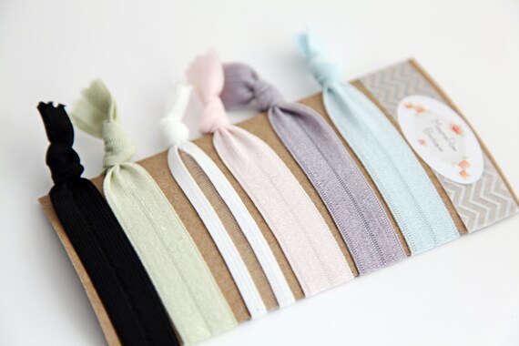 Items Similar To Elastic Hair Ties - Pastels - Hair Ties - Set Of 6 On Etsy