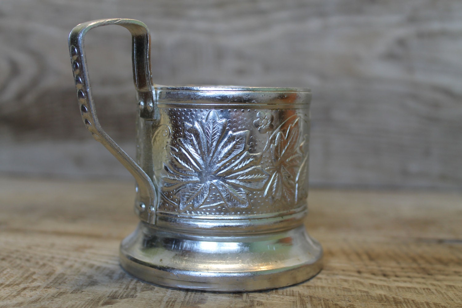 Vintage Russian Tea Glass Holder … railway … Aluminium … Soviet Union