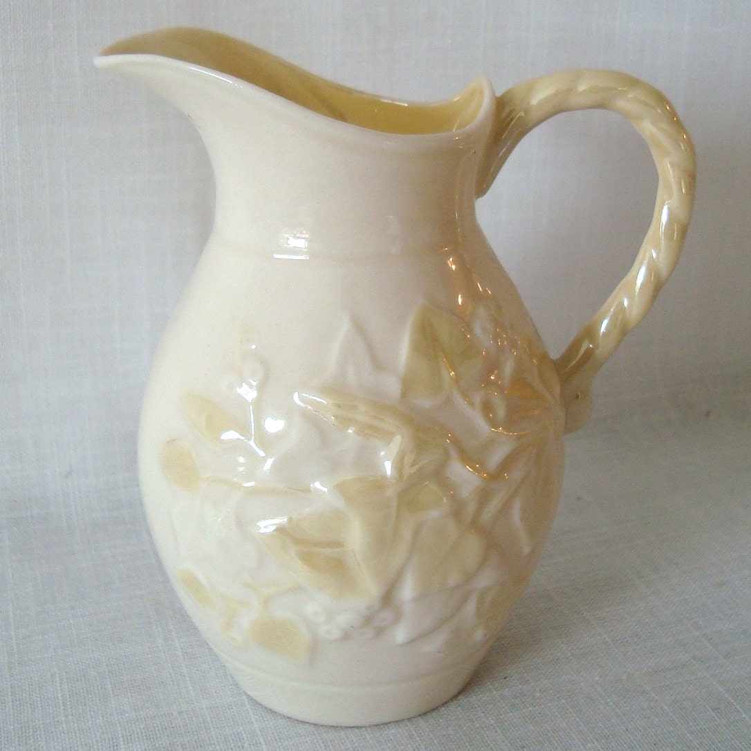 Vintage Belleek Ivy Creamer Made in Ireland 4th Mark
