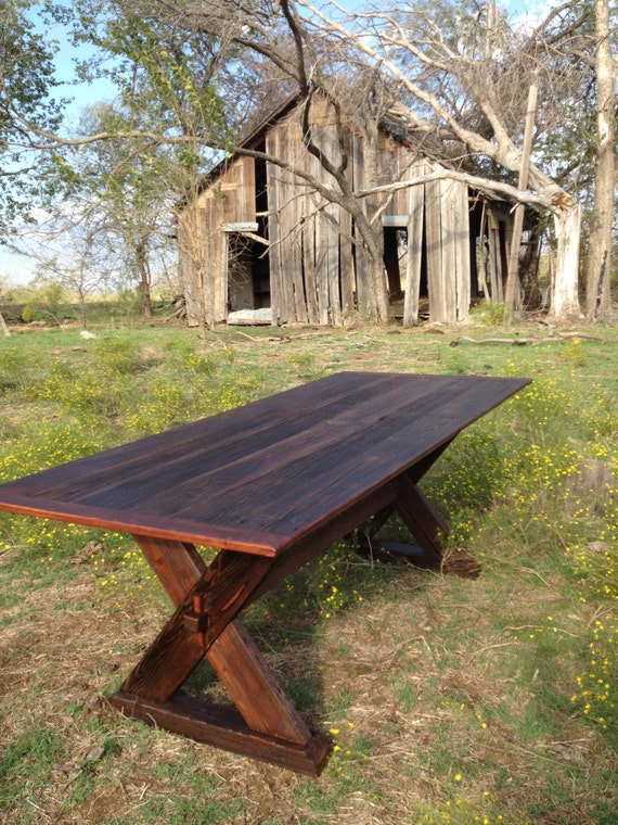 Items similar to Dining table made from reclaimed barn ...