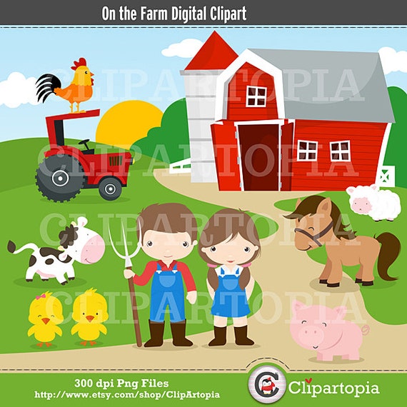 Farm Digital Clipart / Barnyard Clipart / Farm Animals For