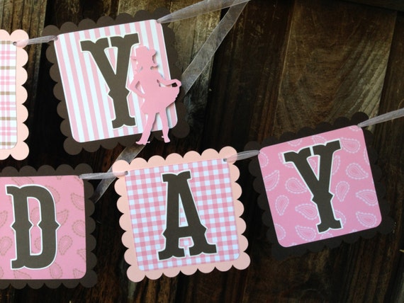 Cowgirl Birthday Party Banner