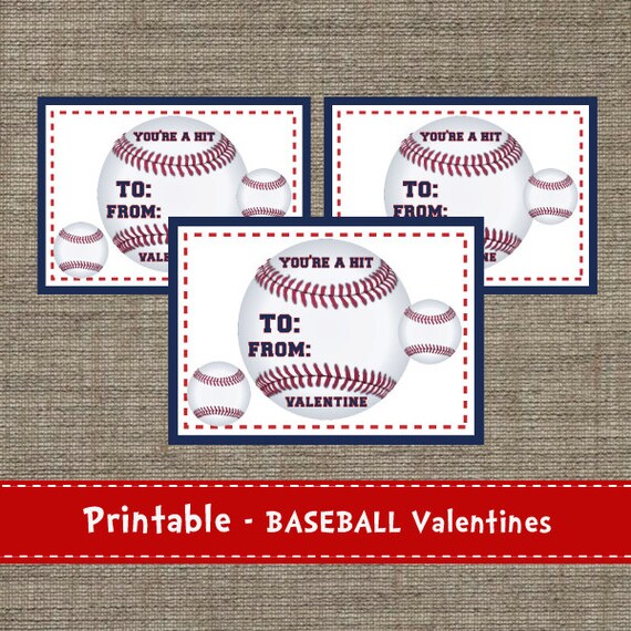 Baseball Valentines DIY Printable