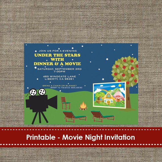 Movie Night Under The Stars Invitations 7