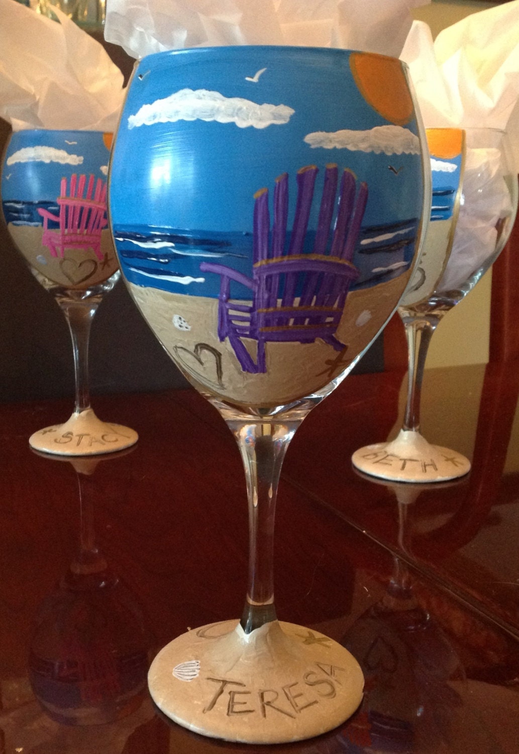 Adirondack Chair Beach Wine Glass