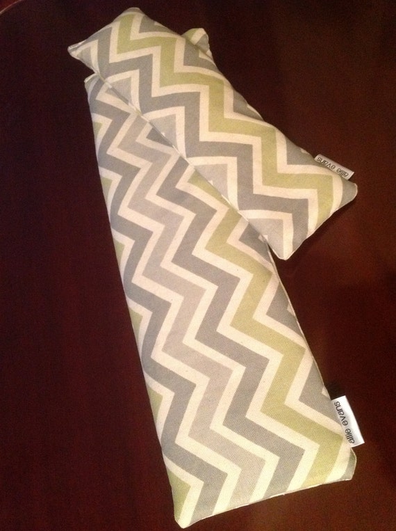 Warm or Cool Rice Heating Pad and Eye Pillow Combo Green and