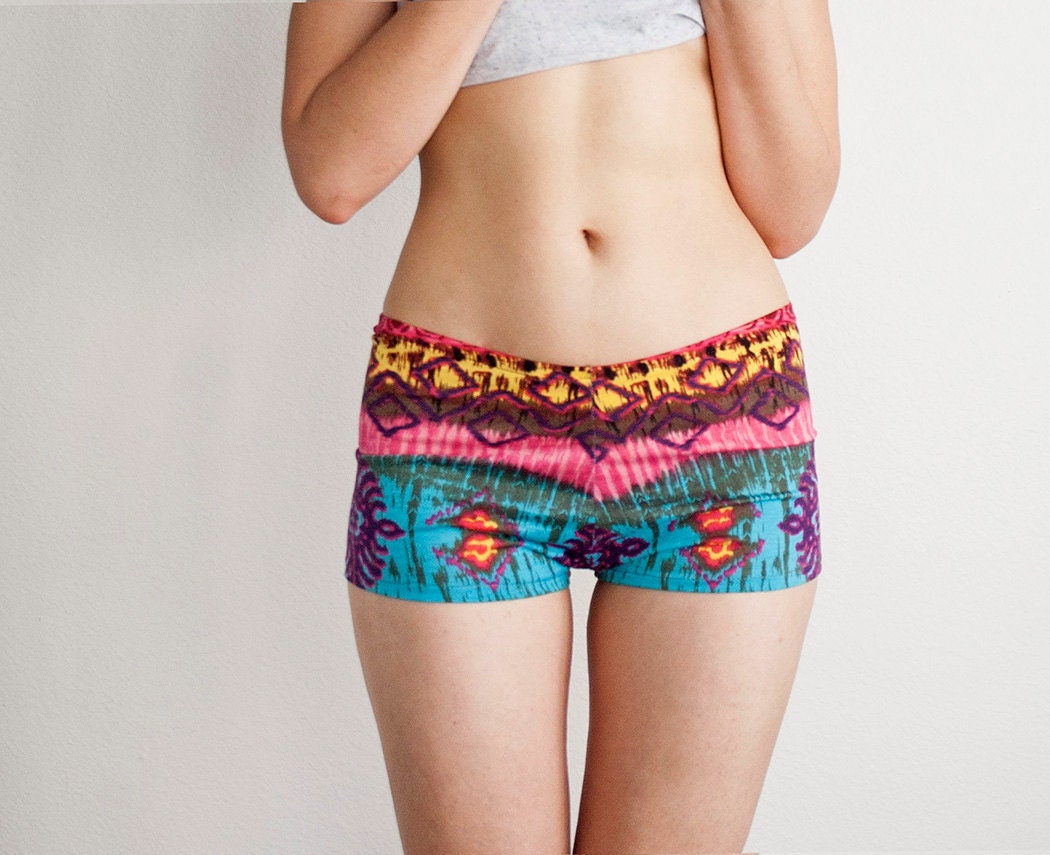 TROPICAL ISLAND. Colorful boy shorts. Womens Shorts. Girls