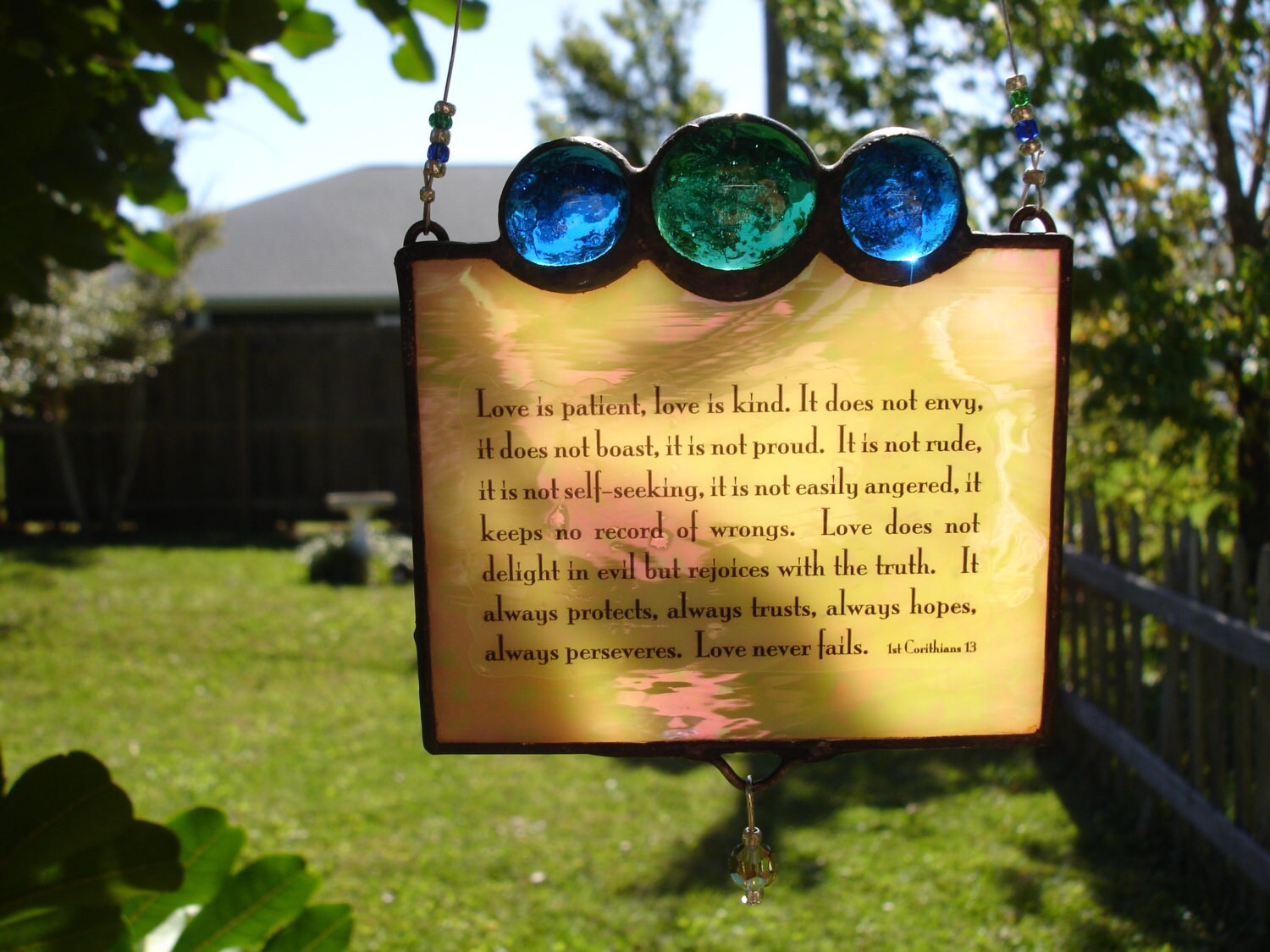 Stained Glass Quote Suncatcher by HappyArtGlass on Etsy