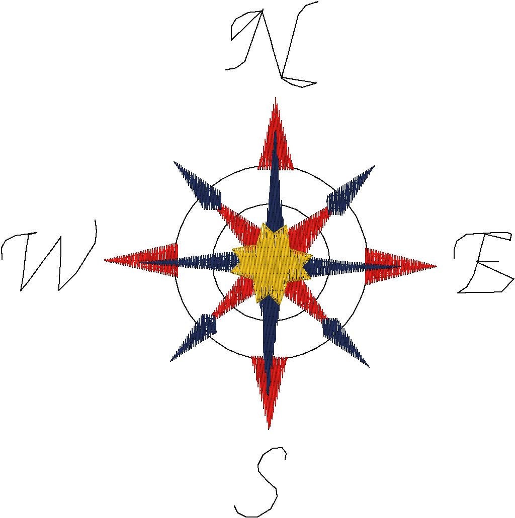 Machine Embroidery Design Mariners Compass Nautical by WEEmbroider