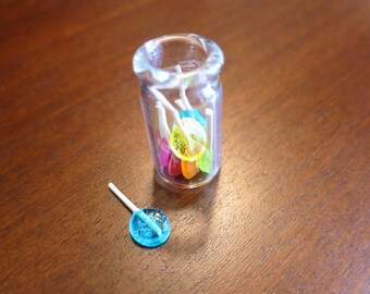 Lollipop Candy Jar Miniature Candy Gift Lollipop Charm Resin Lollipop Clear Candy Charm Bottle Colorful Candy Tiny Lollipop Doll Candy