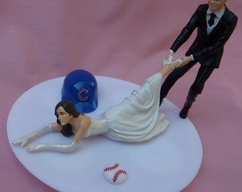  Wedding  Cake  Topper  House  Divided  Baseball Team Rivalry Themed