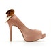 blush heels with bow