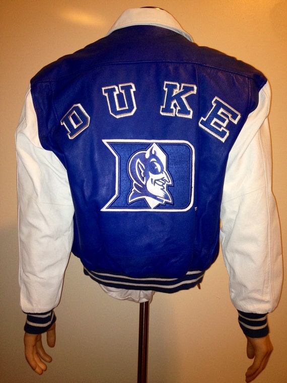 Vintage DUKE UNIVERSITY BLUE Devils Leather Jacket college