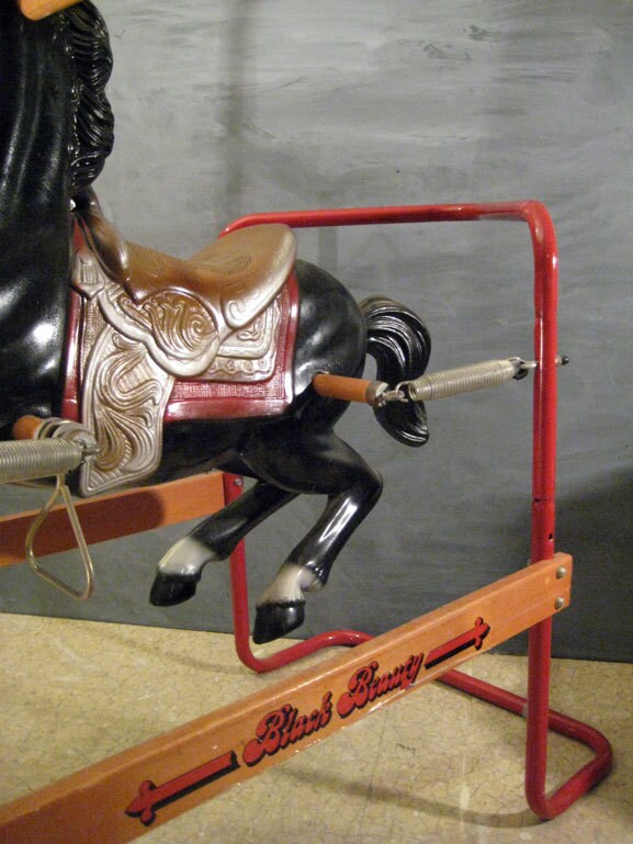 Vintage Black Beauty Spring Toy Horse. Giddy Up...This Horse