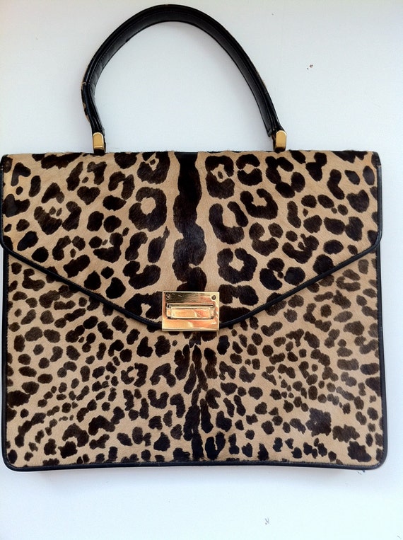 Items similar to Vintage Leopard Print Purse/ On hold for Janet on Etsy