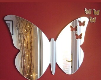 Baby Butterflies out of Butterfly Mirror - Silver MIrrored in several sizes