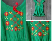 vintage 70s // vintage garden // kiddos embroidered sundress // size 4