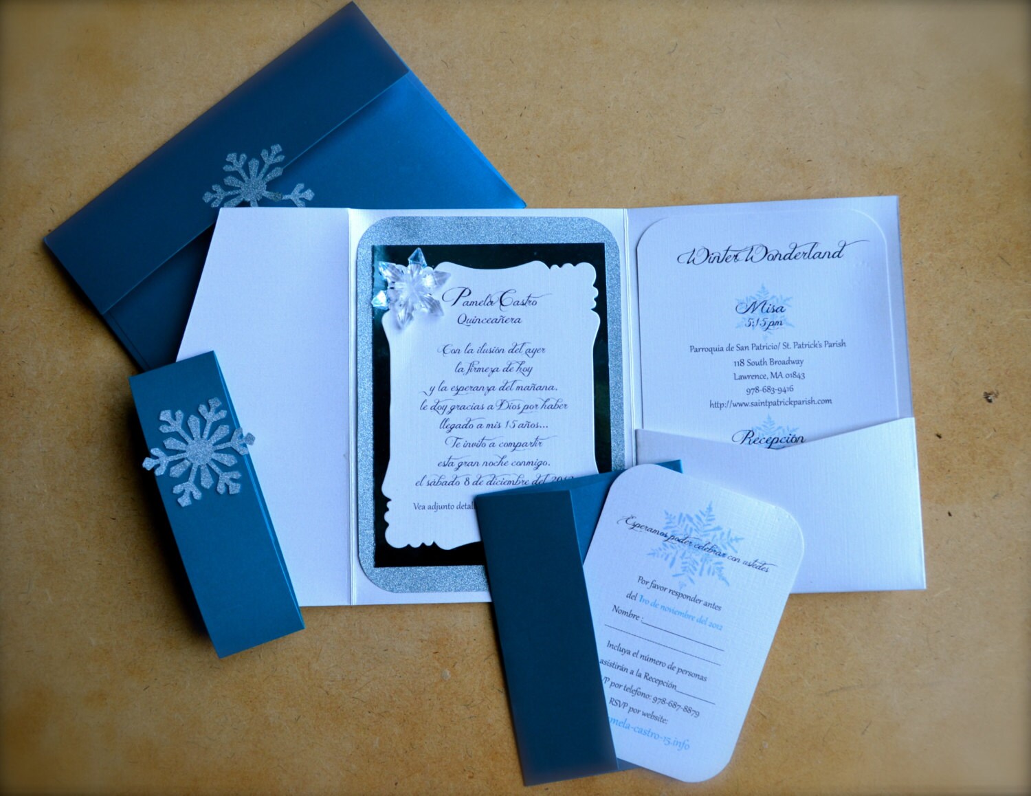 Quinceañera Invitation Card themed Winter by CreativaStudio