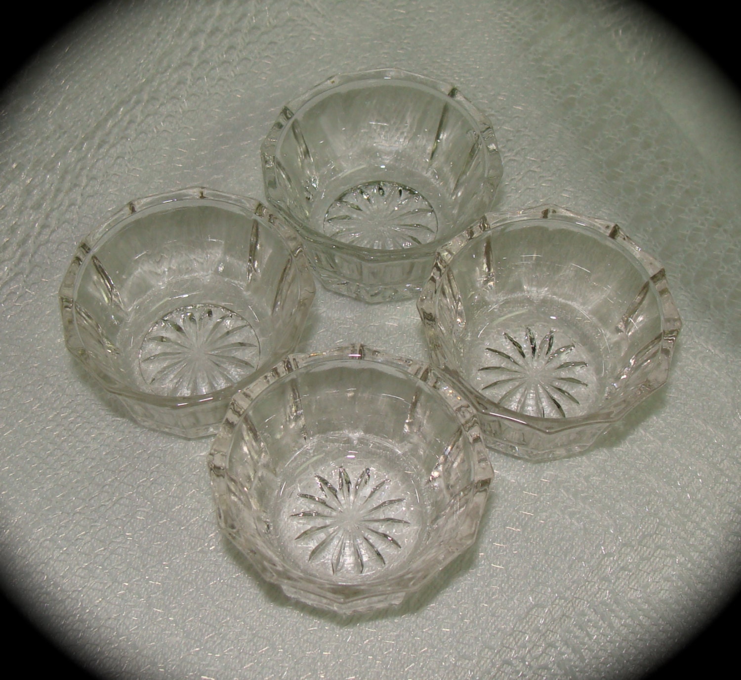 Vintage Glass Salt Cellars Dips Bowls Set Of Four