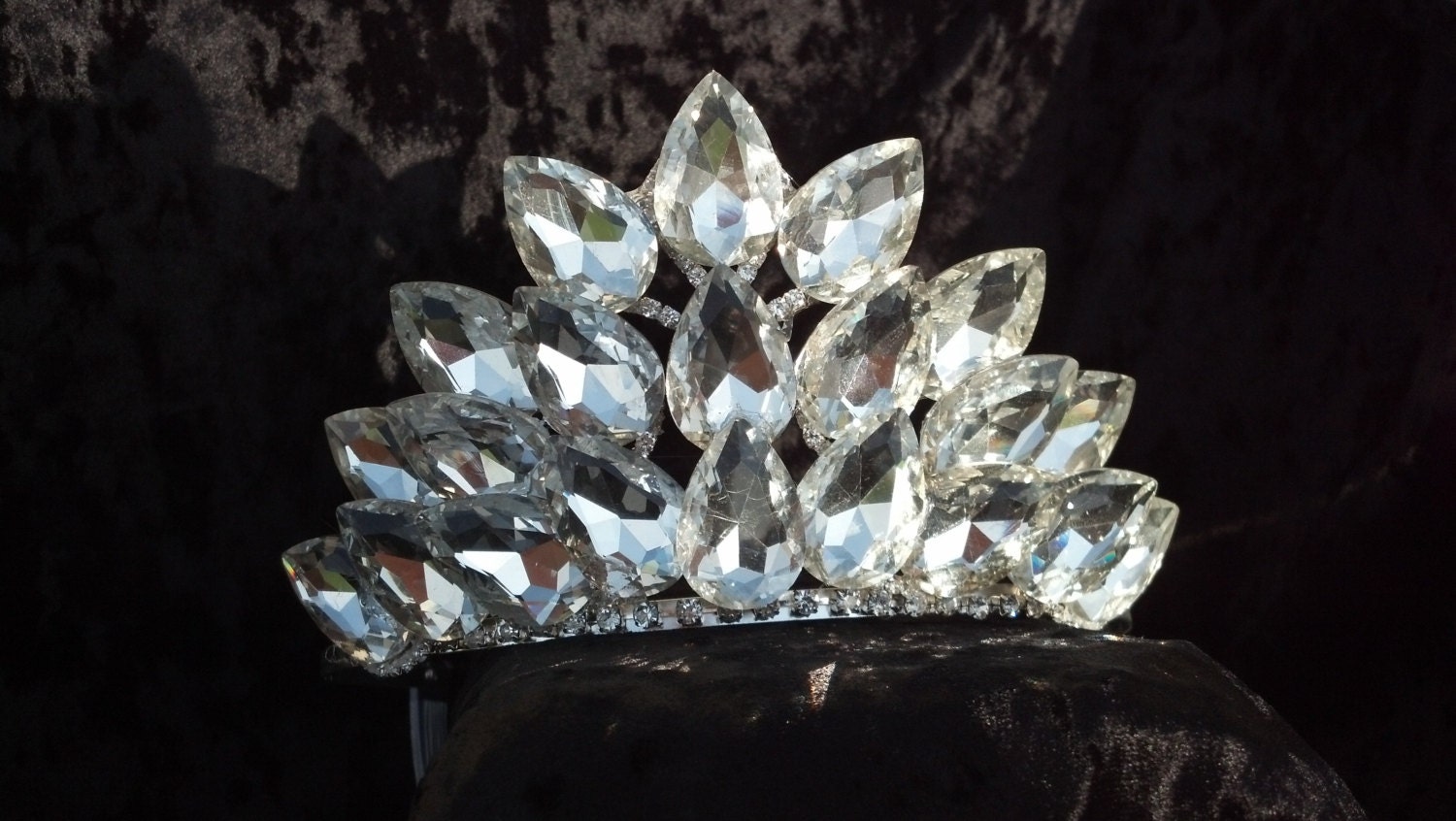 Irish Dance Tiara Large Crystal Stones 3 H x