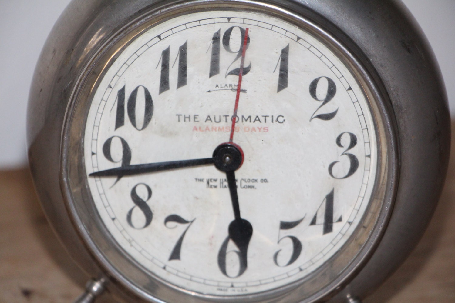 Original Early 1900's New Haven Alarm Clock The