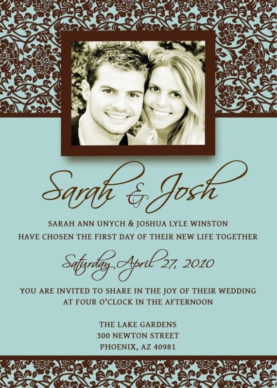 Wedding Invitation Template Set PSD Photoshop - Damask - FABULOUS ...
