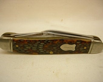 Collectible Vintage WESTERN s-742 USA 3 Blade Folding Knife