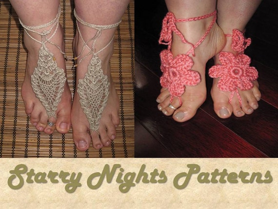 Barefoot Sandals pdf Pattern -Flower and Pineapple- INSTANT DOWNLOAD ...