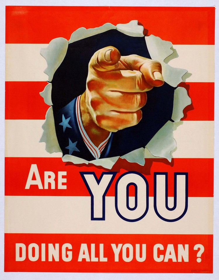 Reprint of the WW2 Poster Are You Doing All You Can by