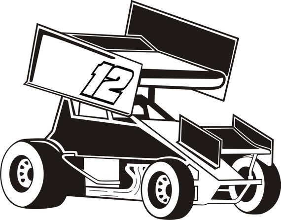 Items similar to Sprint Car 6'' x 7.6'' Window Decal on Etsy