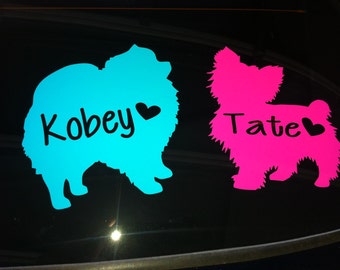 5 inch Dog/Cat Vinyl Decal with name&heart|Custom Pet Decal|Personalized Pet Vinyl Decal|Pet Vehicle Decal