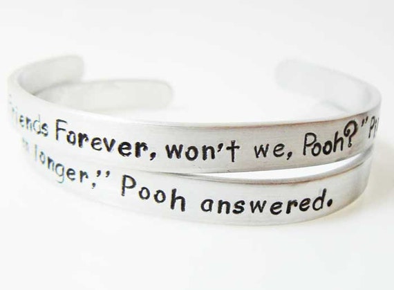 bracelet, Winnie the Pooh, Set of 2 Personalized Bracelets, Best Friend, Gift for Friend, BFF, Friendship Gift, Couples, Sisters