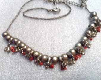 steampunk bellydance beaded metal indie vintage necklace