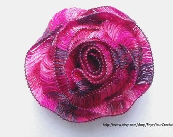 Crochet Rose Pattern, Crochet Flower Pattern, Floral Pattern, Rose brooch, Handmade, Hat Accessory, Scrapbooking, Crochet pattern, Fall