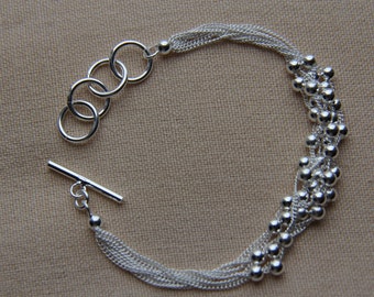 Sterling Silver Bracelet with Beads (925 silver plated), JEW000005