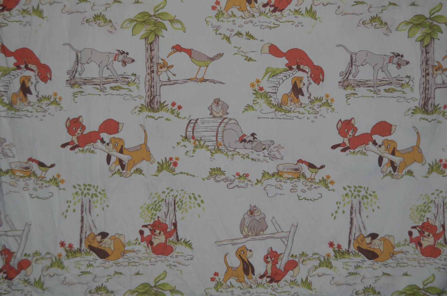 VIntage The Fox and the Hound Twin Sheet Set with