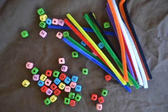 alphabet pipe cleaner spelling words