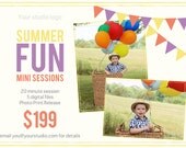 Summer Mini Session, INSTANT DOWNLOAD, Mini Session Template, Summer Flyer, Mini Session, Flyer Template,
