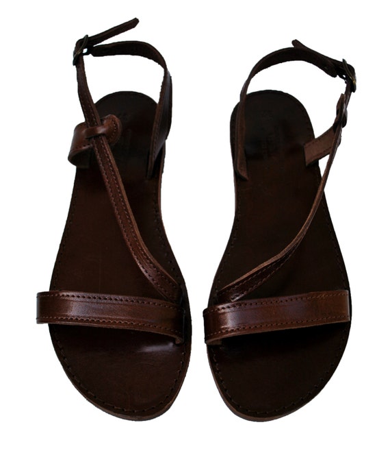 Strappy dark chocolate stylish sandals women summer sandals
