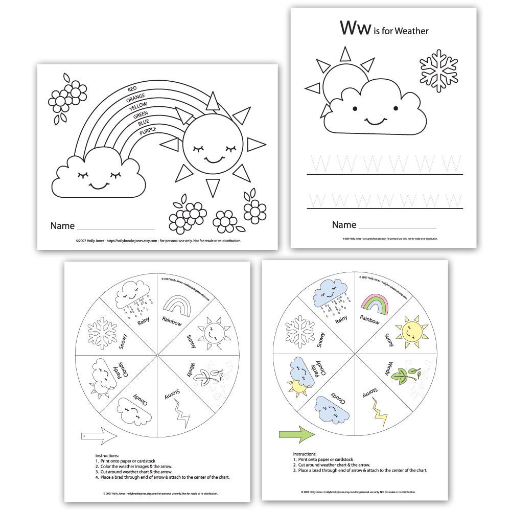 Preschool Printouts Weather Unit Printable digital file