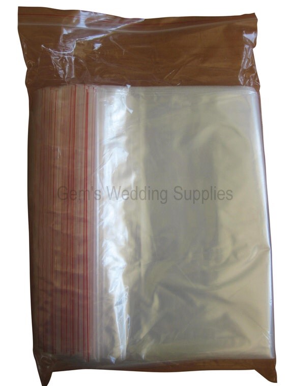 100 Ziplock plastic bags A4 large 33cm x by GemsWeddingSupplies