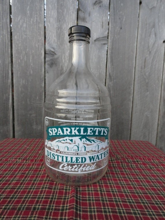 Vintage 1/2 Gallon Glass Sparkletts Distilled Water Bottle