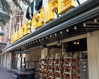 Palace Cafe Chairs- French Quarter-New Orleans-8x10 Fine Art Photo Shabby Chic Print. Minimal simple style. Natural Home Décor